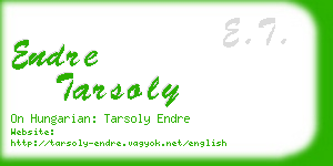 endre tarsoly business card